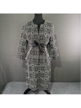 Linen Suit Set Women’s 6 Bandolino Coastal Corp Embroidered Floral Jacket Skirt